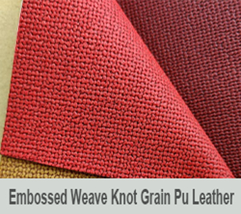 Embossed Weave Knot Grain Pu Leather