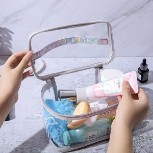 Bolsa de cosméticos transparente impermeable personalizada